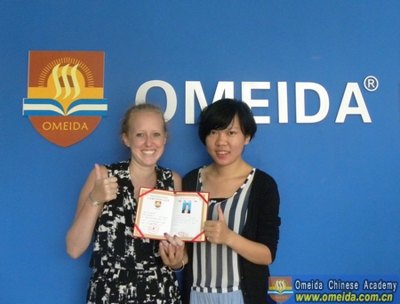 Congratulations to Grace on Completing Her Intensive Chinese Course!